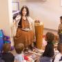 adult talking to children